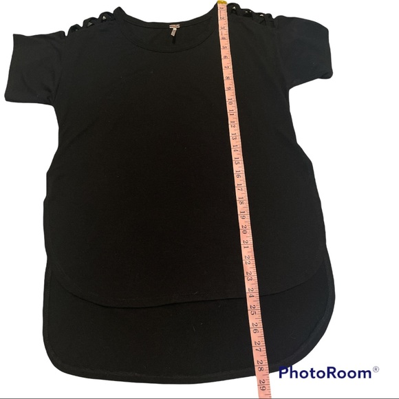 Poof Black Criss cross Shoulder Blouse 60%Cotton,35%Rayon,5%Spandex Size Medium - Picture 12 of 12